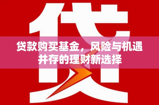 卫东贷款购买基金，风险与机遇并存的理财新选择