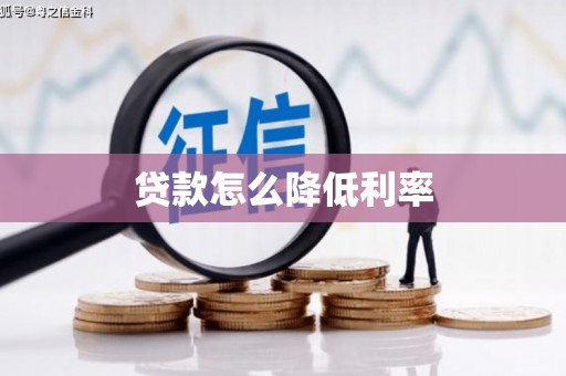 卫东贷款怎么降低利率