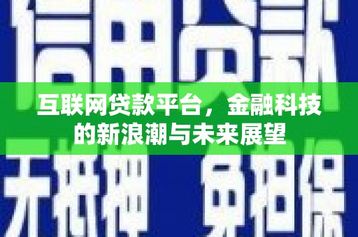 卫东互联网贷款平台，金融科技的新浪潮与未来展望