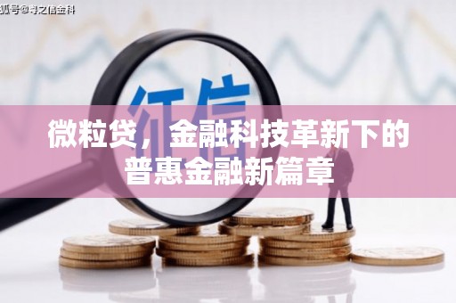 卫东微粒贷，金融科技革新下的普惠金融新篇章