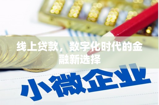 卫东线上贷款，数字化时代的金融新选择